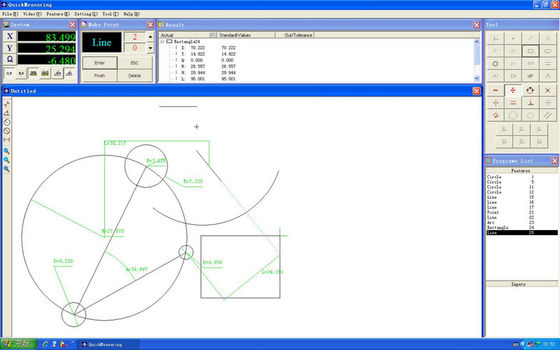 QM1.0 Optical Profile Projector ซอฟต์แวร์การวัดแบบ 2 มิติ Quick Measuring