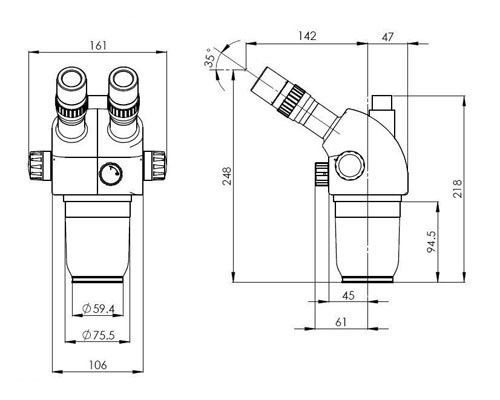มิกรอสโคปสเตรีโอซูมสําหรับการตรวจสอบและวัด ด้วยการขยายขนาด 8X - 70X